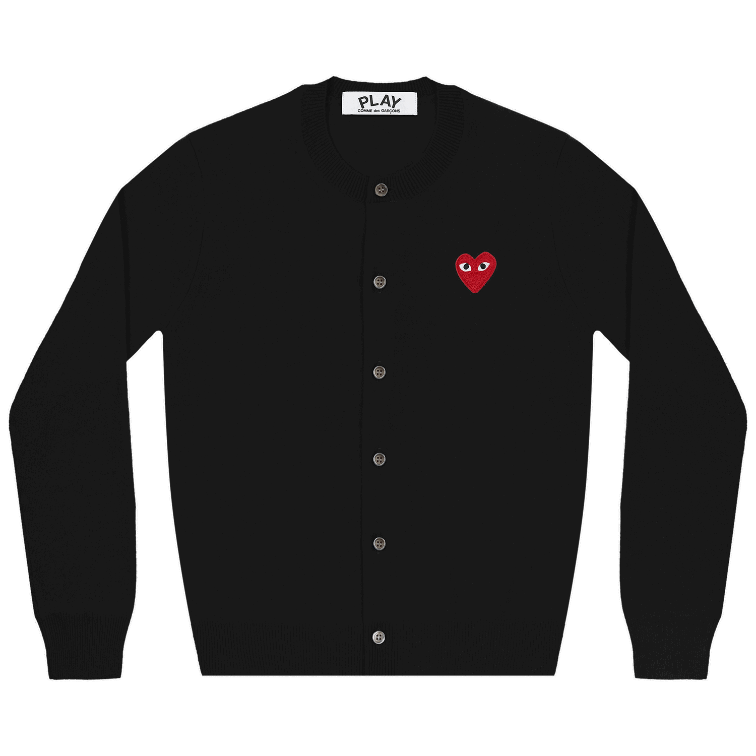 Sweater Comme des Garçons PLAY Heart Cardigan Svart | AZ N007 051 1, 0