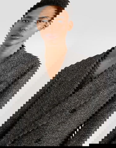 Jacka Dolce & Gabbana Dolce & Gabbana Double-Breasted Chevron Wool Jacket Svart | G2VT6TFCBAJS8030, 3