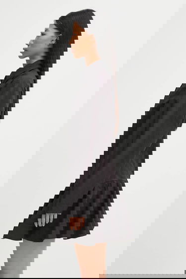 Klä GANNI Stretch Cotton Buttoned Mini Shirt Dress Svart | W1001, 1