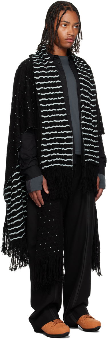Halsduk KIKO KOSTADINOV Kiko Kostadinov Striped Fringed Scarf Svart | KKAW25KN07-107, 1