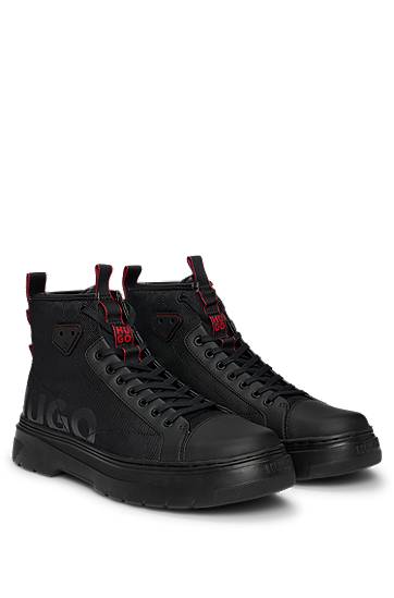 Sneakers och skor BOSS HUGO Logo High-Top Boots Svart | 50537065