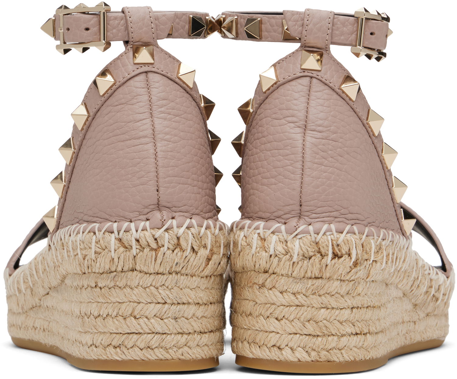 Skovård Valentino Valentino Garavani Double Rockstud Espadrille Wedge Sandals Rosa | 6W2S0HB1VTO, 1