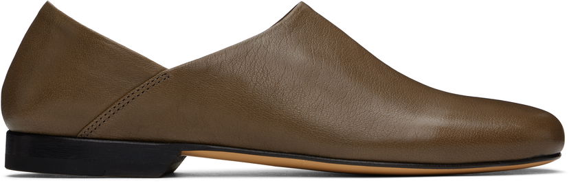 Sneakers och skor LEMAIRE LEMAIRE Leather Slippers Grön | FO0144 LL0043