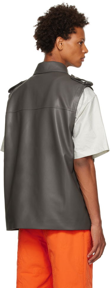 Väst Feng Chen Wang Feng Chen Wang Vented Faux-Leather Vest Grå | FMF14VS04, 2