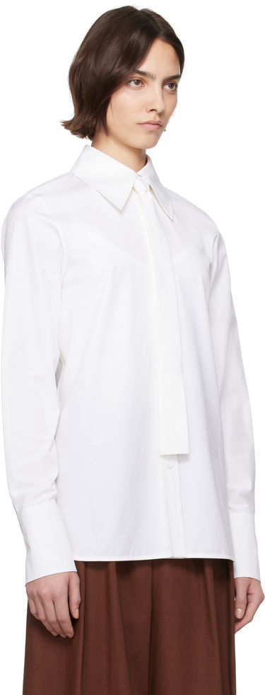 Skjorta Jil Sander Jil Sander Cotton Poplin Tie Shirt Vit | J03DL0196_J45002, 1