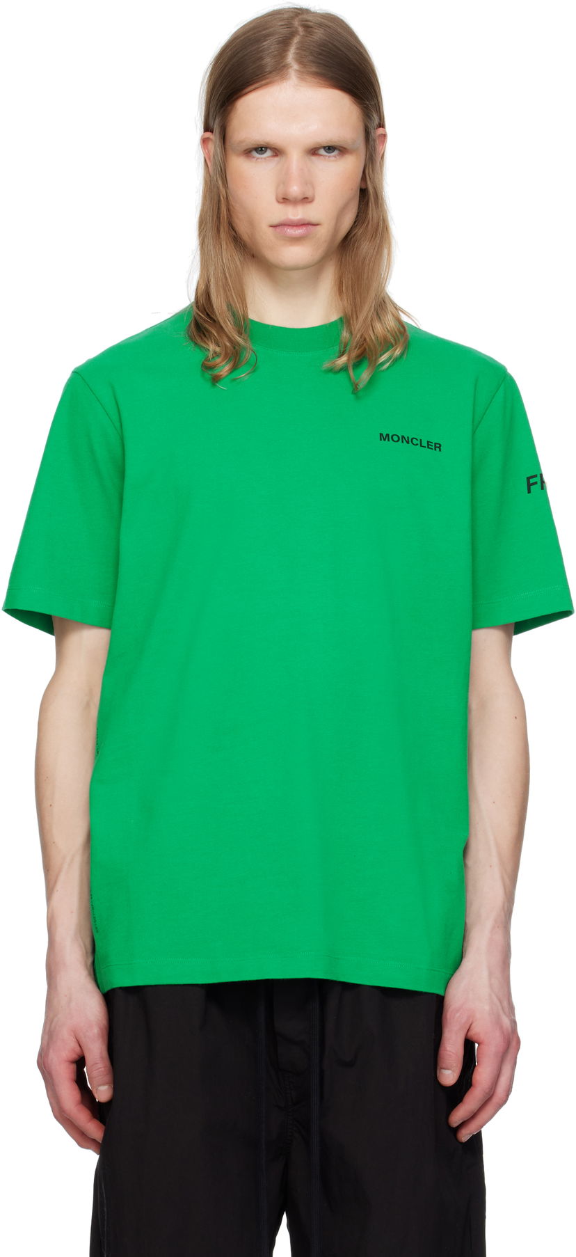 T-shirt Moncler Moncler Genius x FRGMT Hiroshi Fujiwara Maxi Logo T-Shirt Grön | K109U8C00002M3265