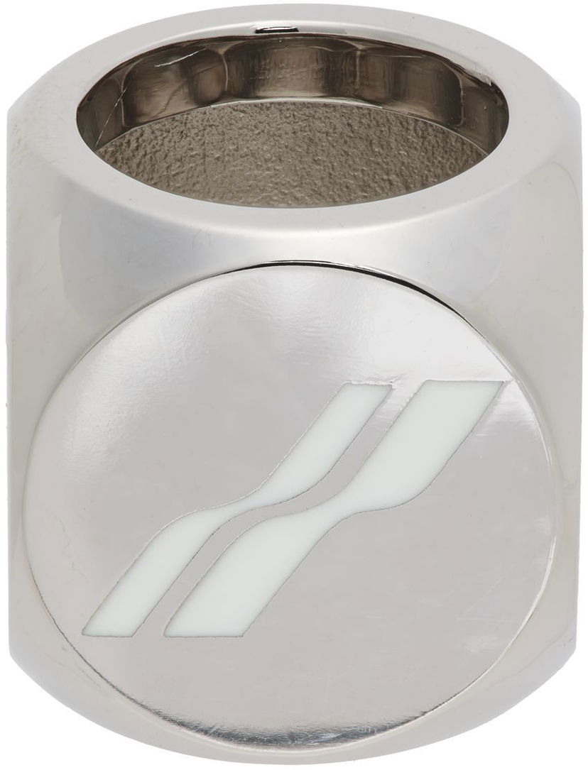 Ringa We11done We11done Logo Dice Ring Metallisk | WD-AJ1-22-704-U-WH