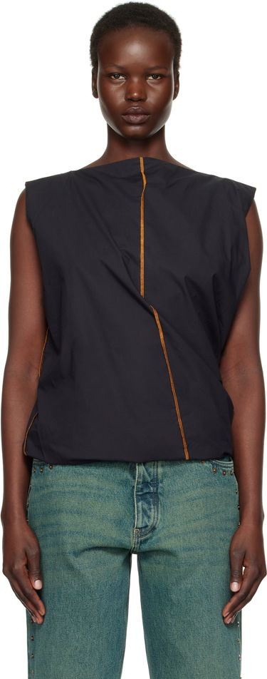 Linne Baserange Sleeveless Turn Neck Top Svart | TOTU-PO-SP25, 0