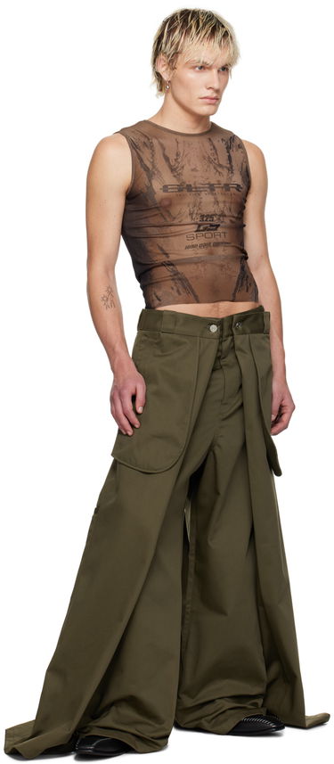 Byxor Jean Paul Gaultier Jean Paul Gaultier x Shayne Oliver 'The Wrap' Wide-Leg Trousers Grön | 24/27-F-PA113P-C048-41, 4