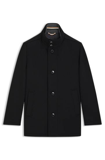 Rockar BOSS Relaxed-fit coat in wool and cashmere Svart | 50549193, 0
