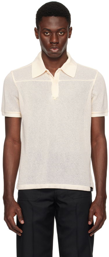 Polotröja Courrèges Mesh Knit Polo Beige | 124JPO025JS0069, 0