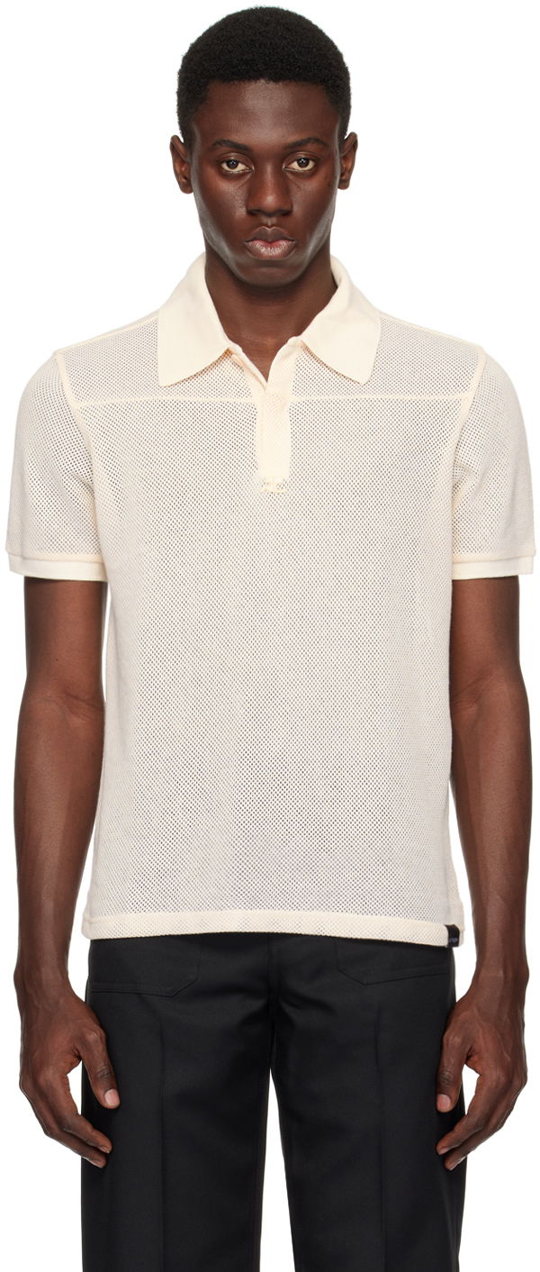 Polotröja Courrèges Mesh Knit Polo Beige | 124JPO025JS0069