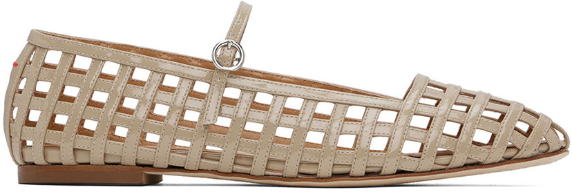 Skovård Aeyde Aeyde Uma Caged Mary-Jane Ballerina Flats Beige | A11-FL-RKLS8 FL68-FW24-957-066