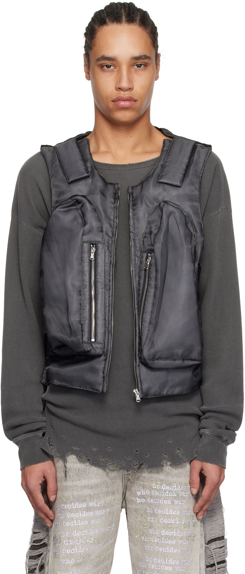 Väst Who Decides War Who Decides War Organza Bullet Point Vest Svart | 1131360002SS25