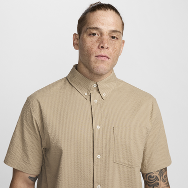 Skjorta Nike Life Short-Sleeve Seersucker Button-Down Shirt men Shortsleeves Beige | FN3222-247, 3