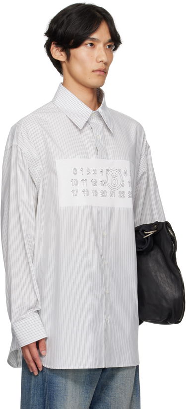 Skjorta Maison Margiela MM6 Maison Margiela Striped Long Sleeve Shirt Vit | SH0NH0014 M35474, 1