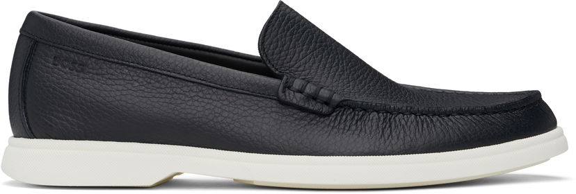 Sneakers och skor BOSS BOSS Tumbled Leather Loafers Svart | 50536173