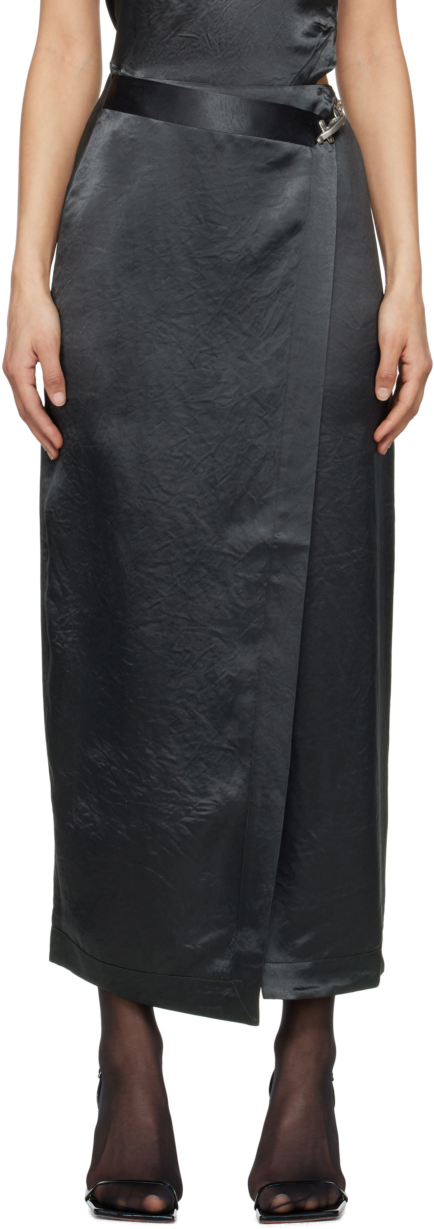 Kjol Nanushka Nanushka Grisel Maxi Wrap Skirt Svart | NW25RSSK03277, 0