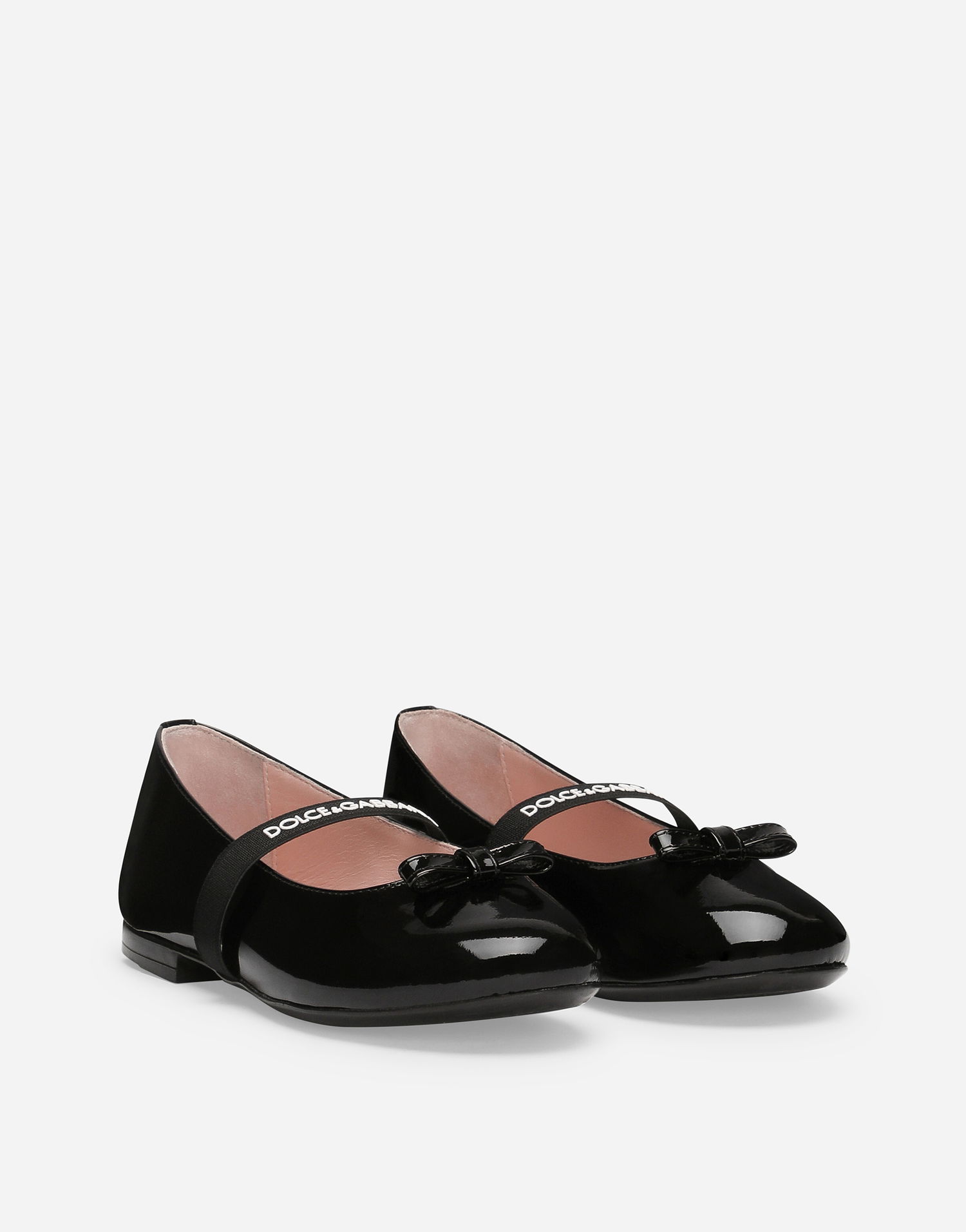 Sneakers och skor Dolce & Gabbana Patent Leather Ballet Flats With Bow Svart | D11294A483180999, 1