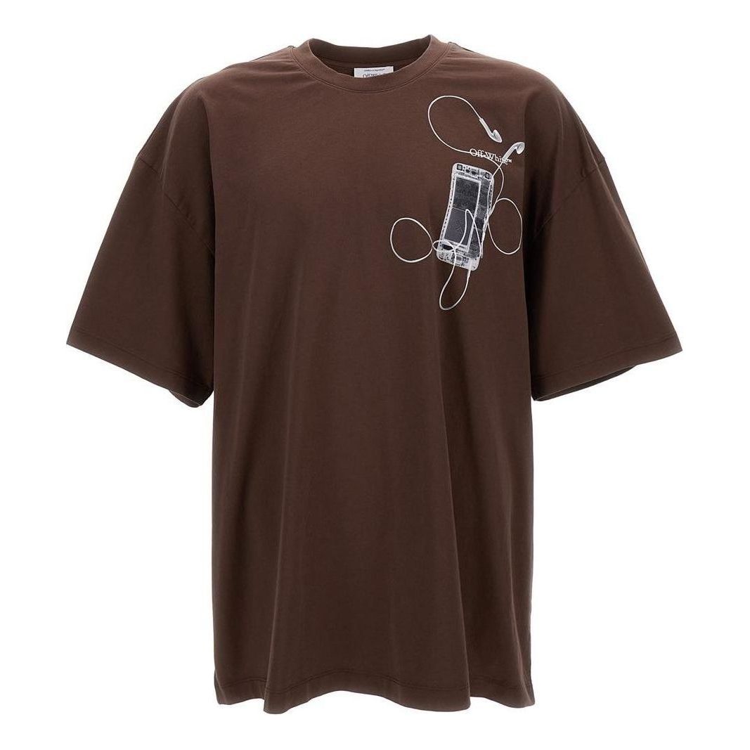 T-shirt Off-White Off-White SCAN ARR OVER T-Shirt Brun | OMAA161S24JER0022806, 0