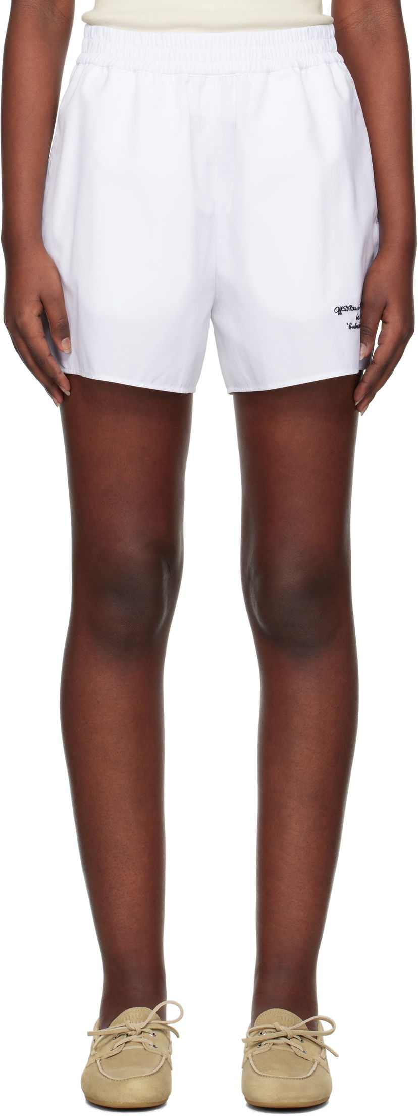 Shorts Off-White Off-White Poplin Shorts Vit | OWCB05DS25FAB0010110