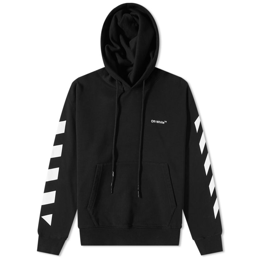 Sweatshirt Off-White Diagonal Helvetica Oversized Hoody Svart | OMBB037C99FLE0011001