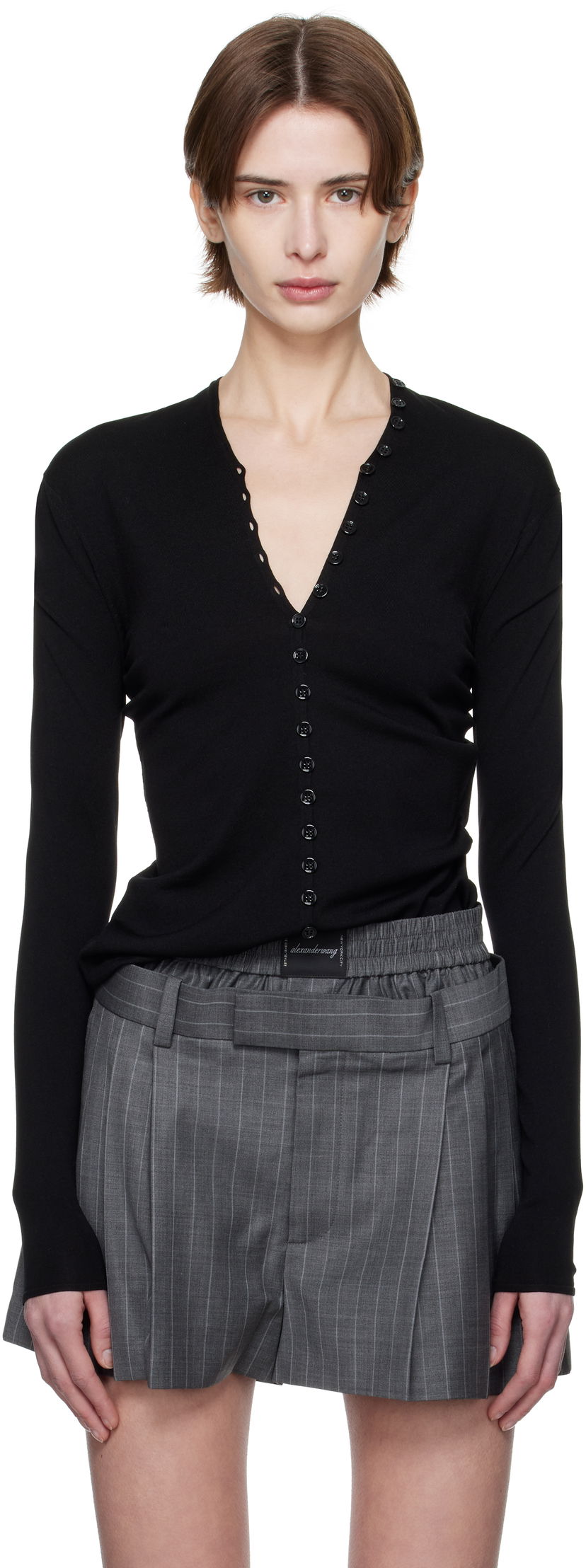 Sweater Alexander Wang Alexander Wang Long-Sleeve Button Cardigan Svart | 1KC1253017