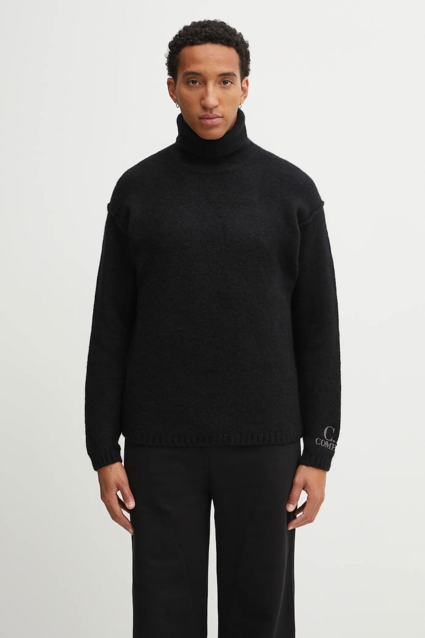 Sweater C.P. Company Wool Blend Turtleneck Sweater Svart | 19CMKN281A110509A