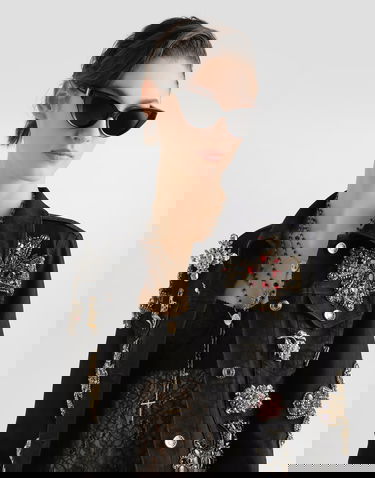 Jacka Dolce & Gabbana Dolce & Gabbana Embellished Denim Jacket Svart | F9S20ZG8NM9S9001, 3