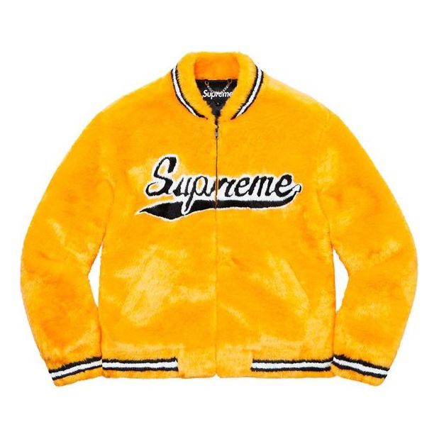 Bomberjacka Supreme Faux Fur Varsity Jacket by Supreme Orange | SUP-SS20-025