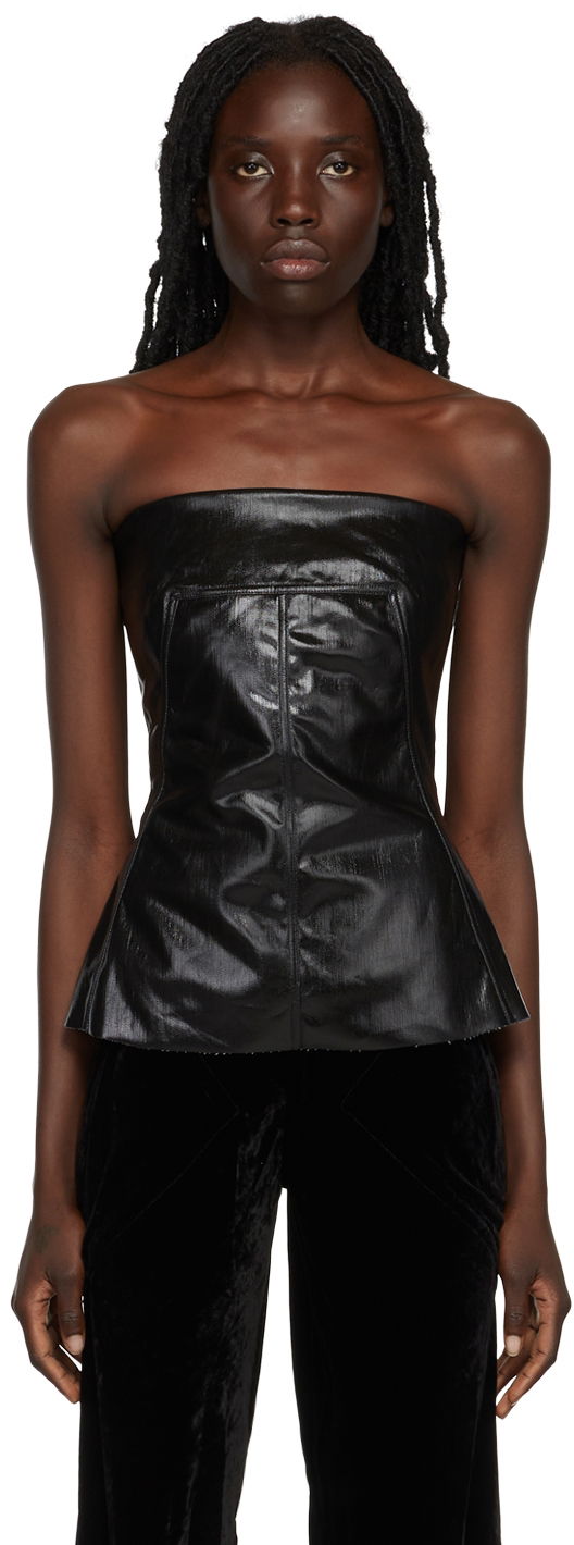 Linne Rick Owens Rick Owens Bustier Top Svart | RP02B6127 SLQ