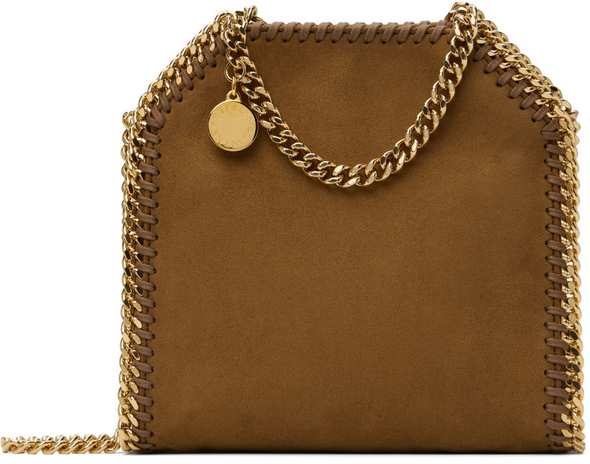 Handväska Stella McCartney Stella McCartney Falabella Tiny Suede Chain Bag Brun | 391698WP0543