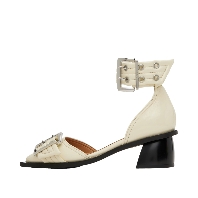 Sneakers och skor GANNI GANNI Buckle Open Cut Heels Vit | S2902