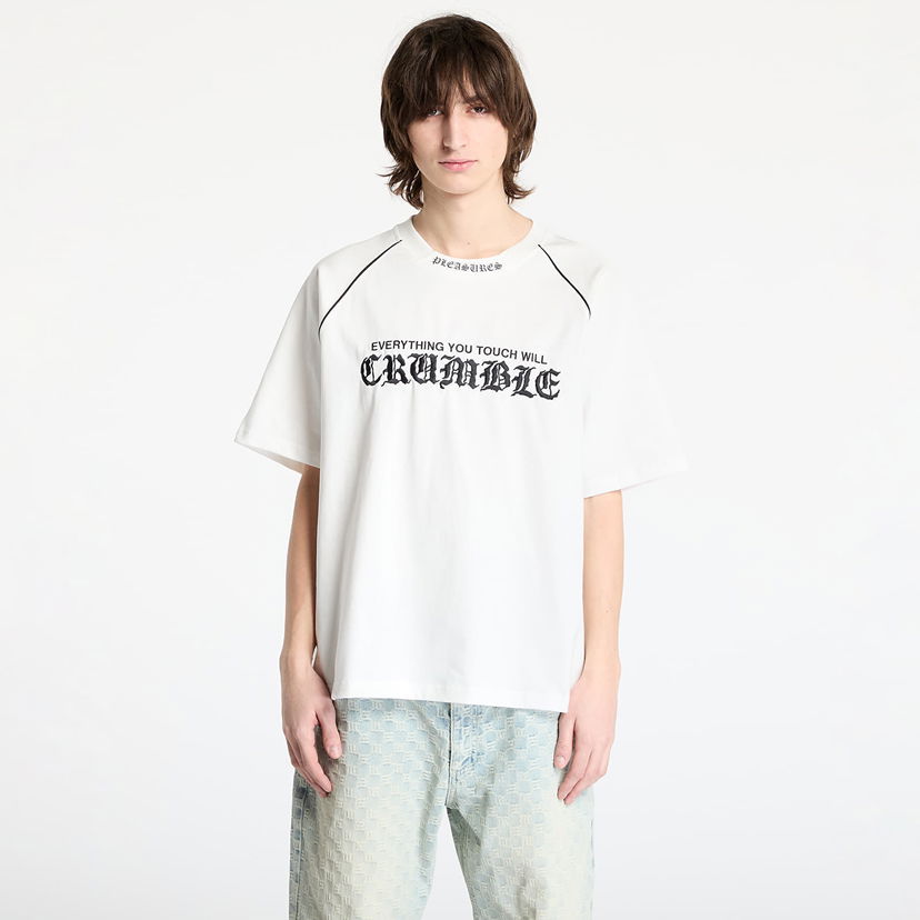 T-shirt Pleasures PLEASURES Crumble Heavyweight Raglan T-Shirt Vit | P25SP026 WHITE
