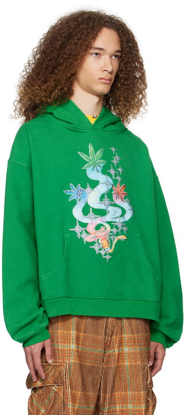 Sweatshirt ERL ERL Graphic Hoodie Grön | ERL07T025, 4