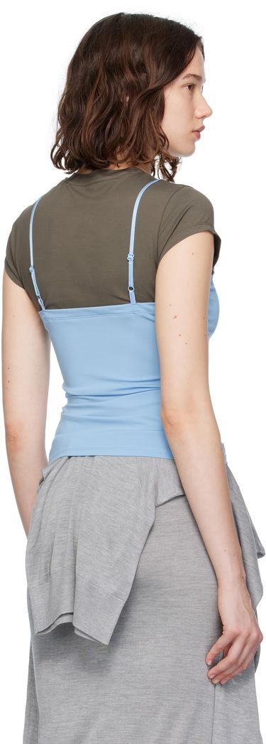 Linne Acne Studios Acne Studios Layered T-Shirt with Lace Trim Blå | AL0458-, 2