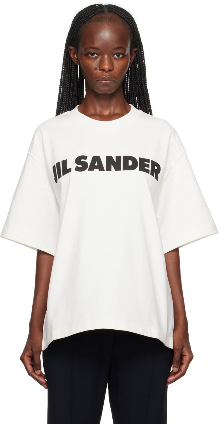 T-shirt Jil Sander Printed T-Shirt Vit | J02GC0001_J45047, 0