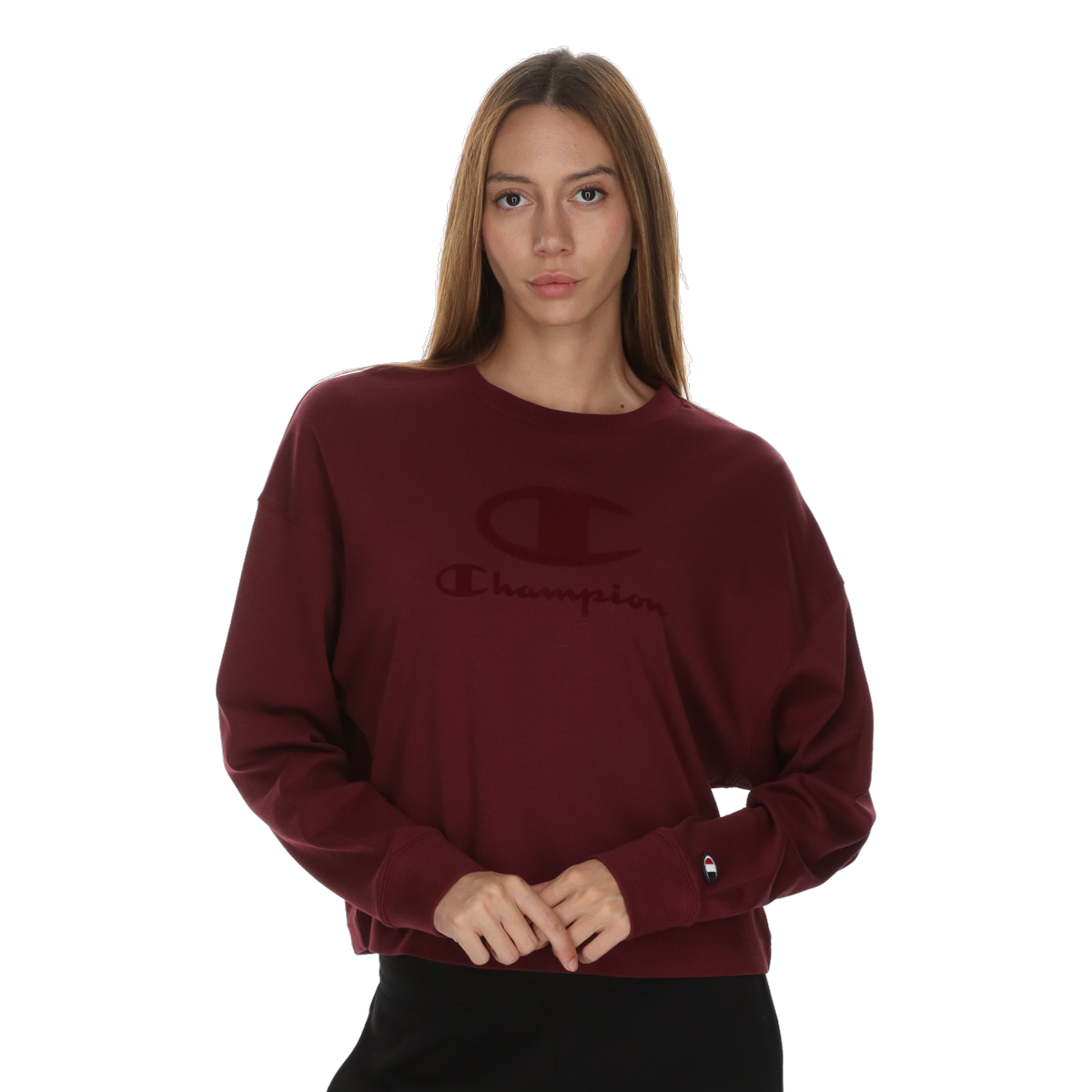 Sweatshirt Champion Long-Sleeve Crewneck Sweatshirt Bourgogne | 118571-RS513, 0