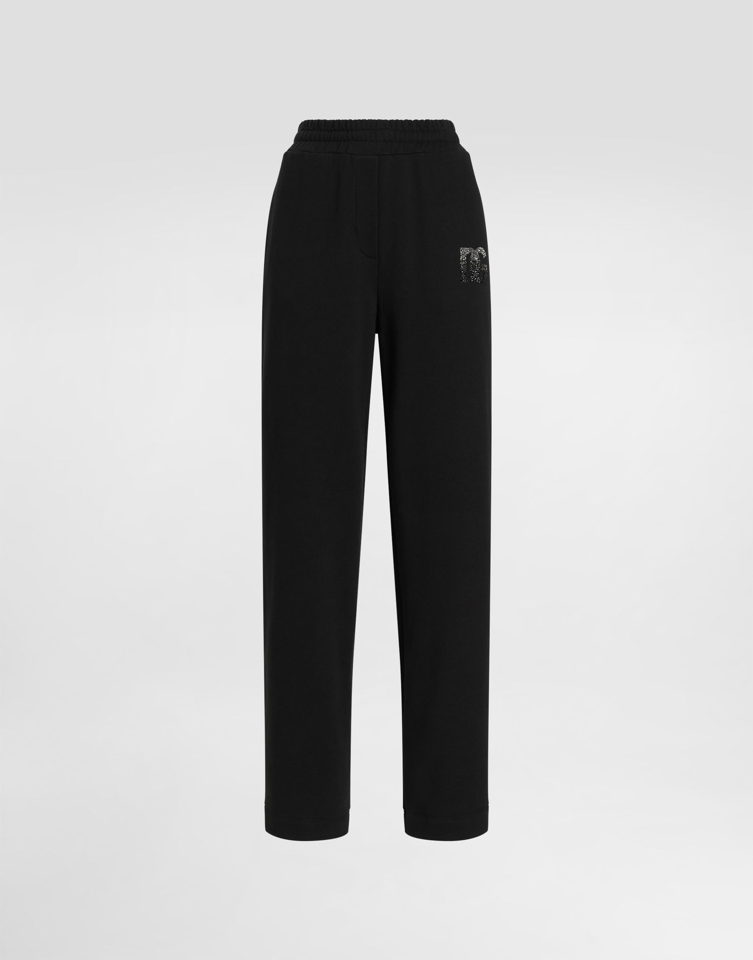 Träningsbyxor Dolce & Gabbana Dolce & Gabbana Jersey Jogging Pants with Rhinestone DG Logo Svart | FTC91ZGDCXWN0000, 0