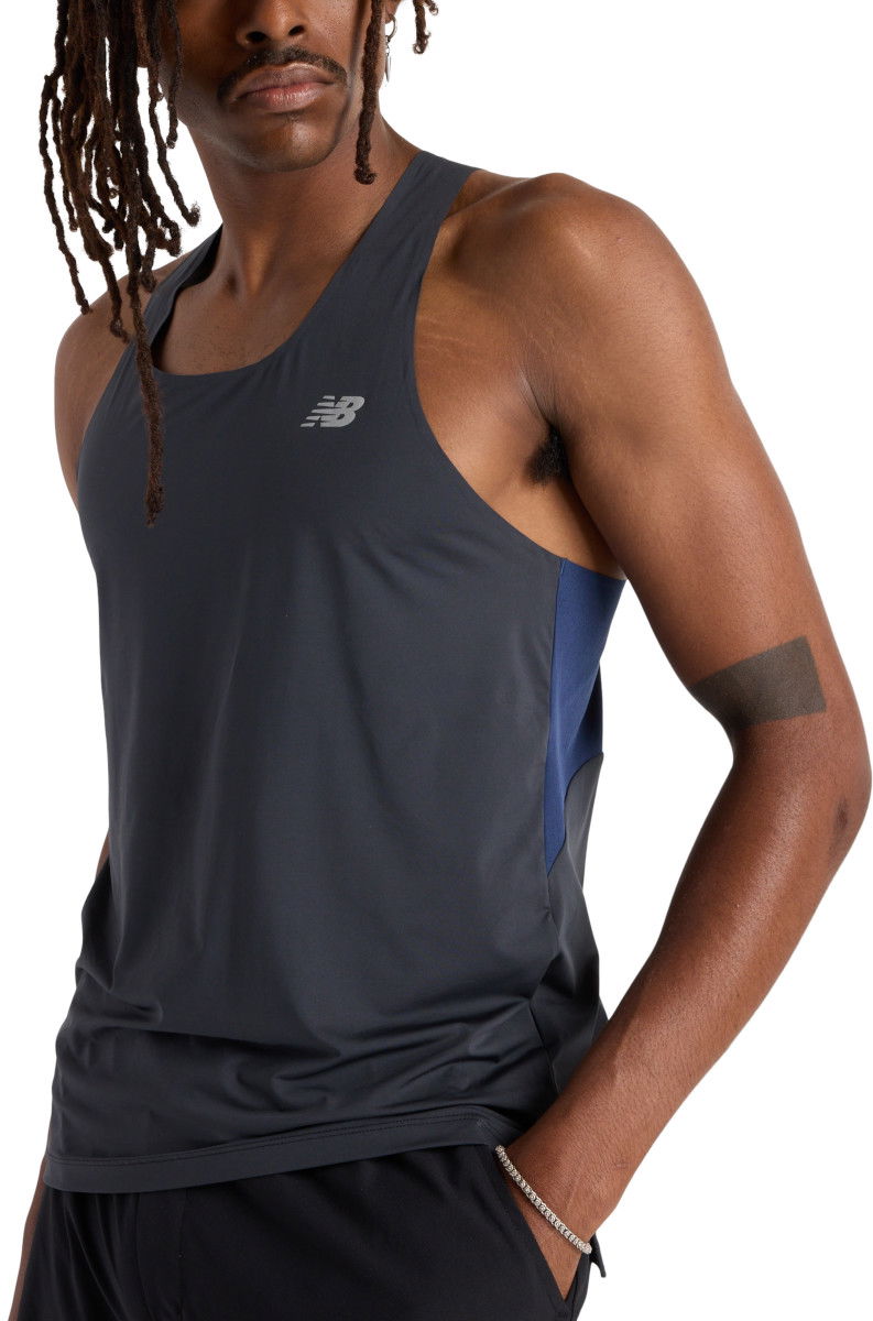 Linne New Balance New Balance Race Day Tank Top Mörkblå | mt43512-bk
