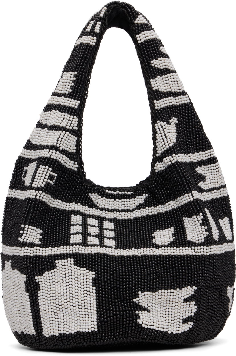Tygpåse JW Anderson JW Anderson Mini Beaded House Pattern Shopper Tote Flerfärgad | HB0744-FA0470