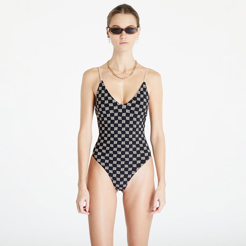 Badkläder MISBHV Monogram Signature One Piece Swimsuit Svart | 121EX10