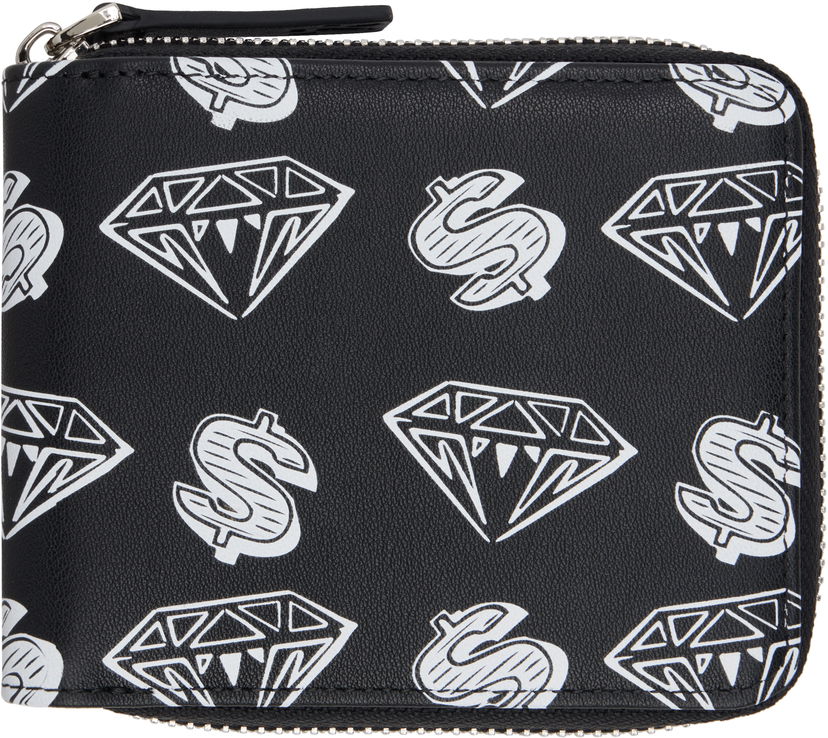 Plånbok BILLIONAIRE BOYS CLUB Billionaire Boys Club Diamonds & Dollars Zip Wallet Svart | B25177