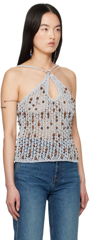 Linne Coperni Coperni Beaded Knitted Tank Top Grå | COPML132Y3013, 1