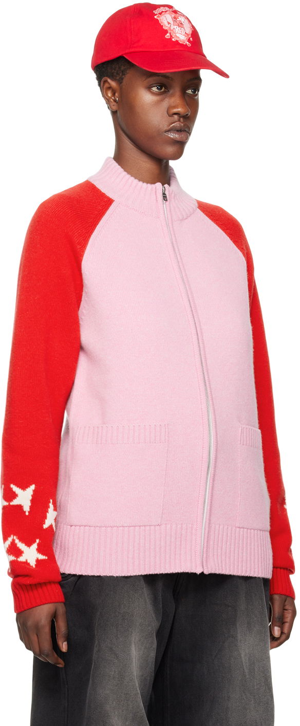 Sweater We11done We11done Zip Cardigan with Stars Rosa | WD-KJ0-24-620-U-LP, 1