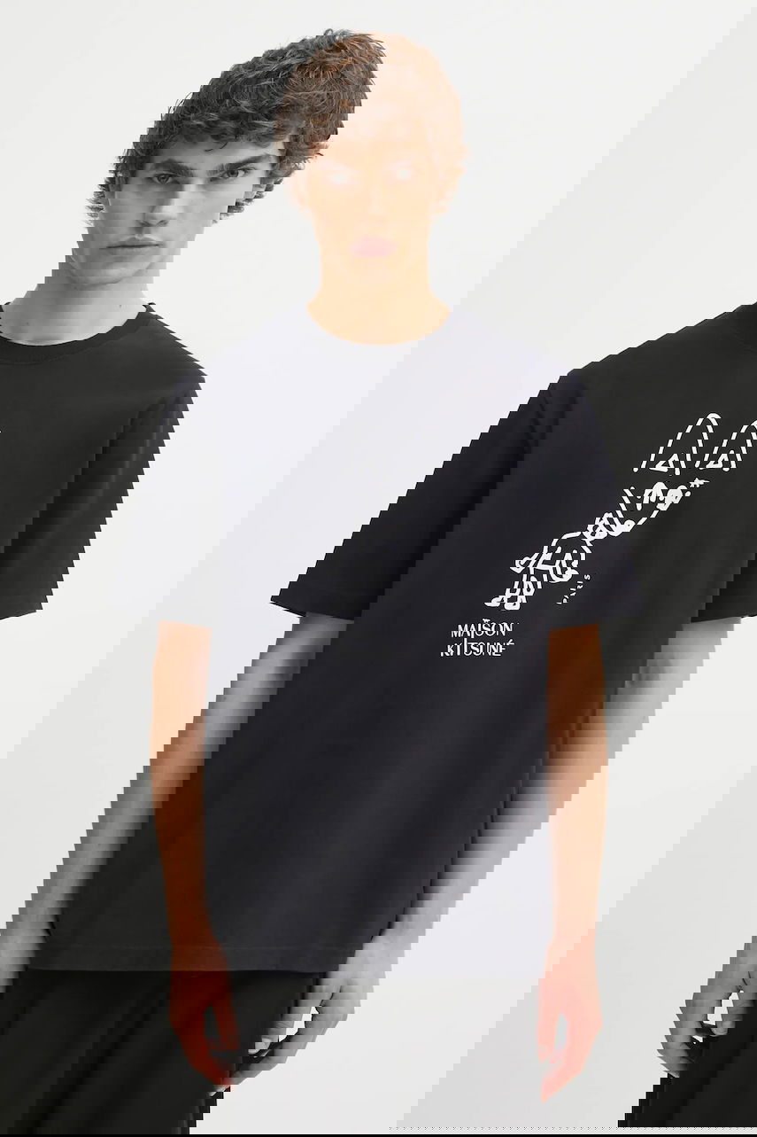 T-shirt MAISON KITSUNÉ Party Fox Comfort Graphic T-Shirt Svart | PM00116KJ7025, 0