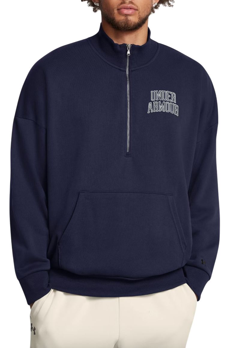 Sweatshirt Under Armour Terry Half-Zip Sweatshirt Mörkblå | 1386550-410