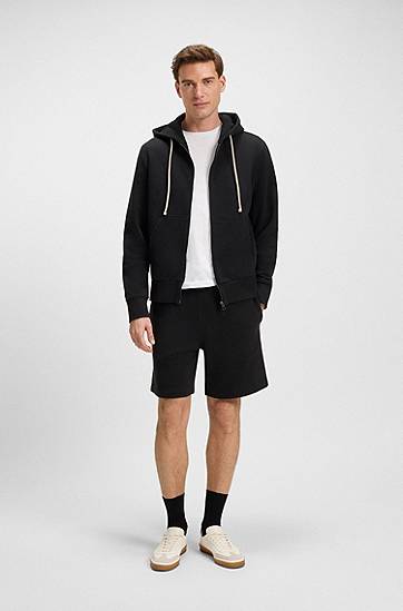 Shorts BOSS BECKHAM x BOSS Oversized-Fit Cotton Terry Shorts Svart | 50549262, 1