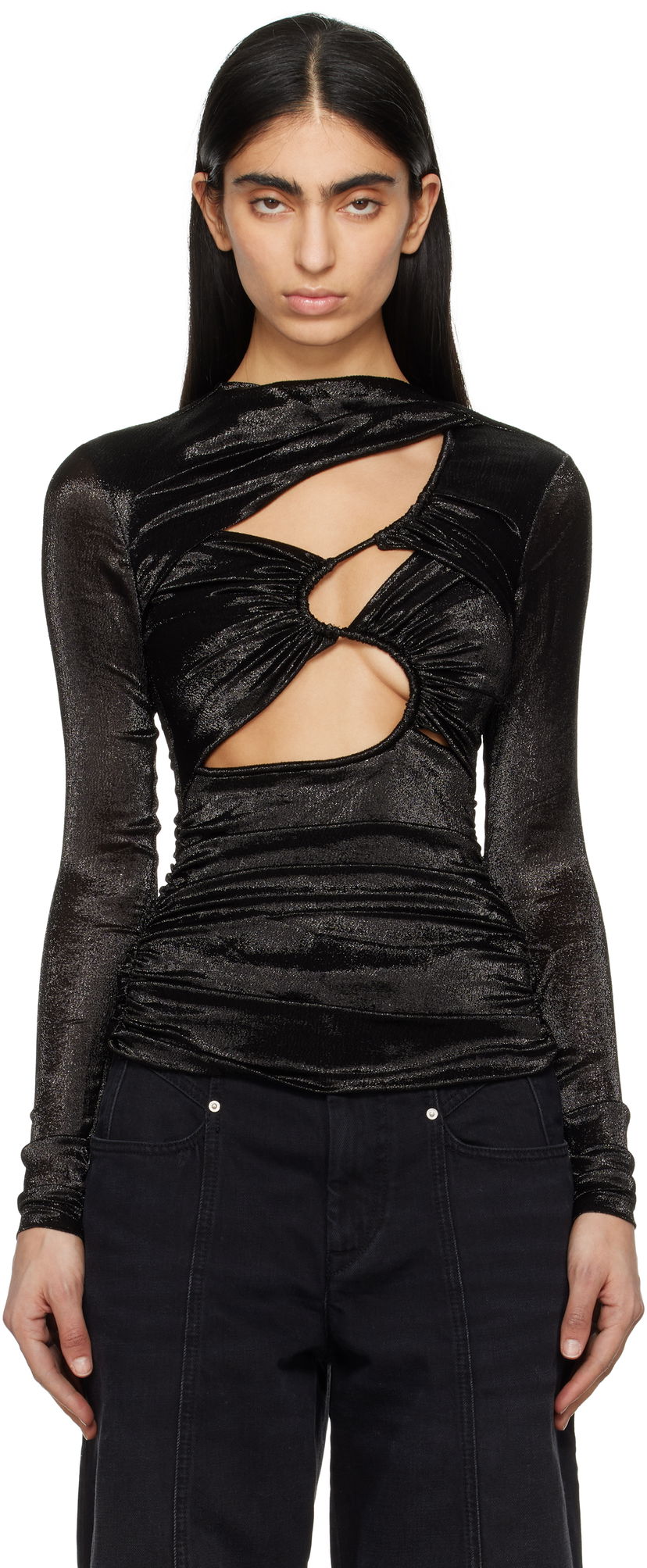 Skjorta ISABEL MARANT Isabel Marant Rose Cutout Top Svart | HT0598FA-C1J13I
