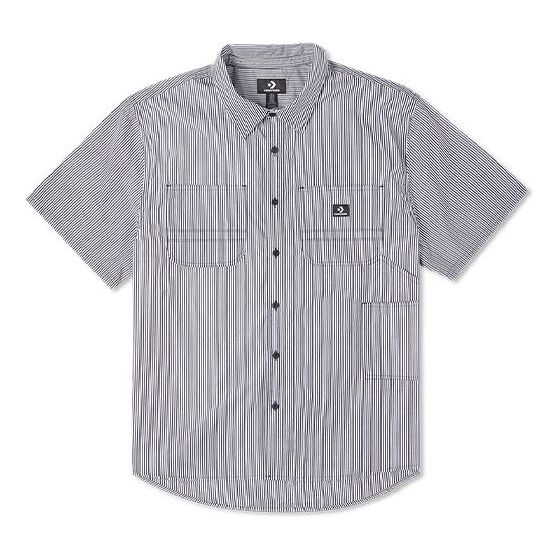 Skjorta Converse Striped Carpenter Woven Button Down Shirt Blå | 10023411-A02